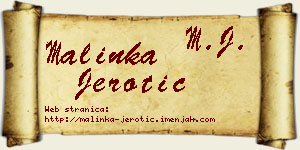 Malinka Jerotić vizit kartica